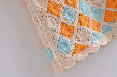 Vestido Corto Tejido Crochet con Tirantes y Cintura Alta Diamante - Image 12