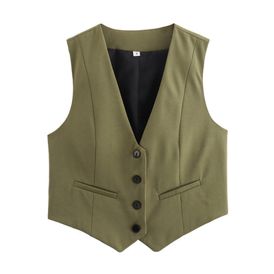 Chaleco Multicolor Suelto con Botones Decorativos Versátil para Mujer - Image 17