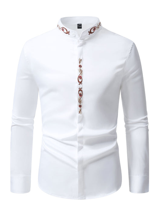 Camisa Casual de Manga Larga con Bordados para Hombre - Image 20