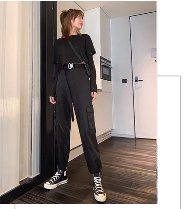Pantalones Casuales Rectos de Cintura Alta con Cordón en Poliéster para Mujer - Image 14
