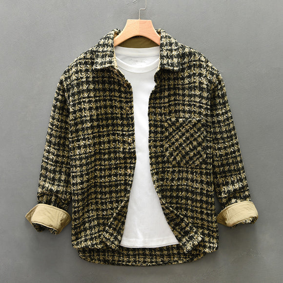 Camisa Casual Retro de Manga Larga para Hombre