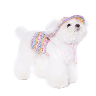 Bolsa de Viaje con Sombrero Tejido para Perros Pequeños - Estilo Vacacional - Image 3