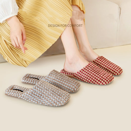 Pantuflas de Pareja en Ante Cálido - Comodidad de Algodón para Toda la Familia