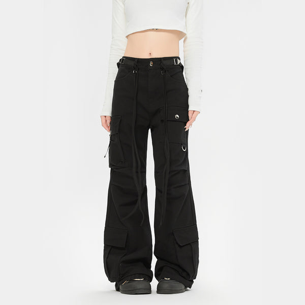 Pantalones Cargo Retro con Cordones Otoño Invierno