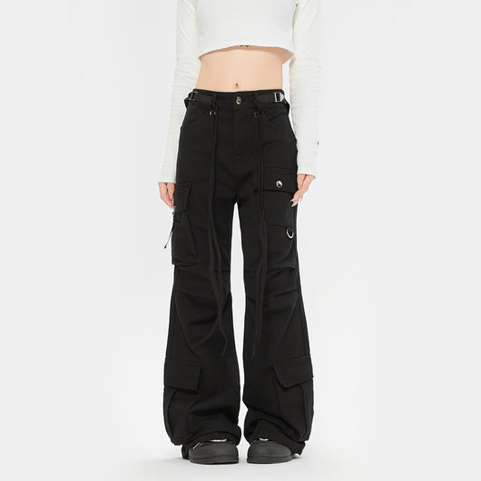 Pantalones Cargo Retro con Cordones Otoño Invierno