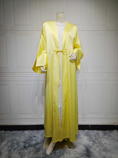 Vestido Abaya de Satén Suave - Moda Elegante Oriente Medio - Image 8