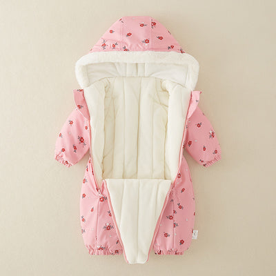 Abrigo Enterizo de Algodón Grueso para Bebé Niña - Pijama Invernal Cálido - Image 2