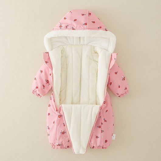 Abrigo Enterizo de Algodón Grueso para Bebé Niña - Pijama Invernal Cálido - Image 2