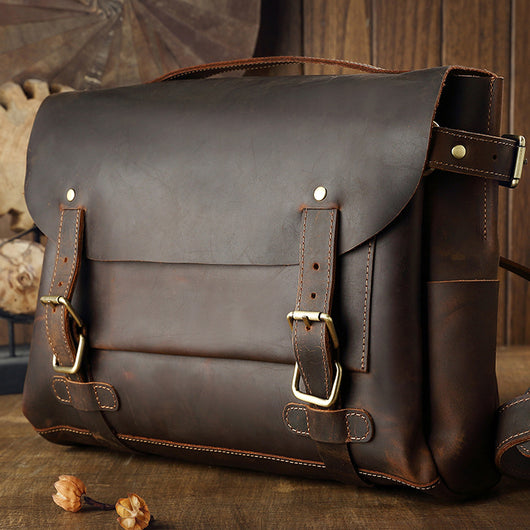 Bolso de Cuero Genuino Primera Capa Estilo Retro - Image 4