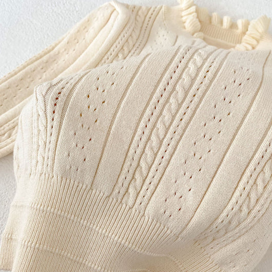 Blusa Tejida para Bebé Niña con Cuello Hueco y Detalle Stringy - Image 8