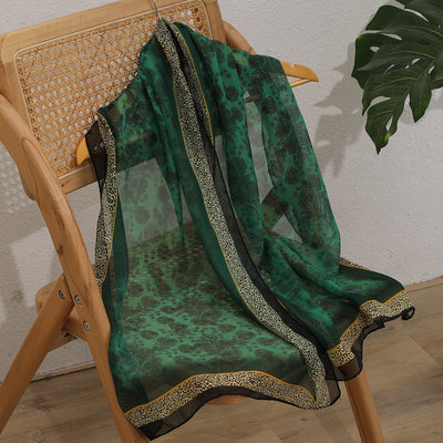 Pañuelo Chiffon Estampado Flores y Leopardo - Elegancia Sofisticada para Primavera y Verano - Image 7