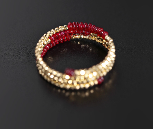 Anillo de Rubí Sangre de Paloma en Oro 18K con Doble Capa y Cierre Elástico - Image 8