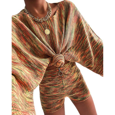 Suéter Tejido Casual Cuello Redondo Manga Larga Multicolor - Image 4