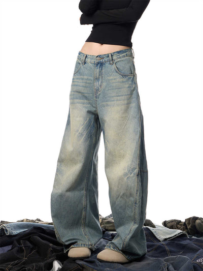 Pantalones Vaqueros Sueltos Desgastados con Efecto Vintage Mujer - Image 2