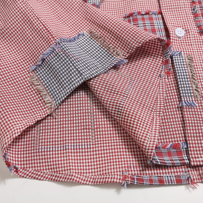 Camisa de Cuadros con Parches Desgastados para Hombre - Image 5