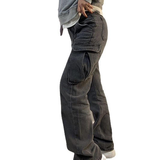 Jeans Casuales Multibolsillos con Efecto Desgastado - Image 2