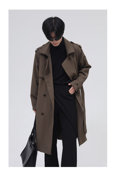 Gabardina Cruzada para Hombre con Cinturón Integrado - Image 8