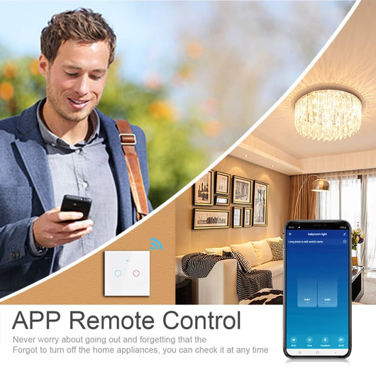 Interruptor Inteligente WiFi RF433 Voz Control Estándar Europeo Universal - Image 3