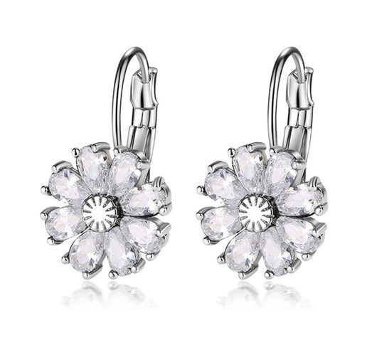 Collar y Aretes de Diamante Floral con Circón y Cobre - Image 23