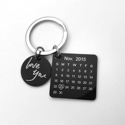Llavero Calendario Personalizado Grabado a Mano Acero Inoxidable Regalo Pareja - Image 15