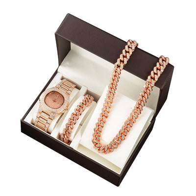 Set de 3 Piezas: Pulsera, Collar y Reloj Elegante - Image 6