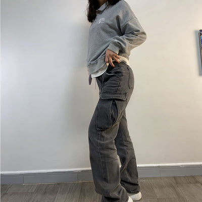 Jeans Casuales Multibolsillos con Efecto Desgastado - Image 11