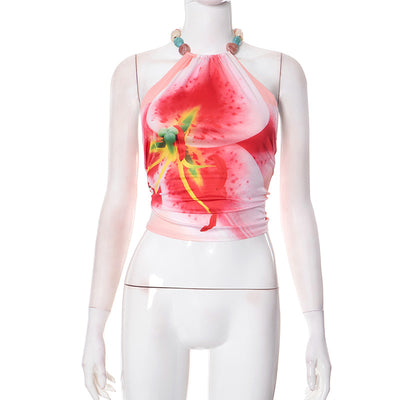 Top Halter Estampado sin Mangas y Espalda Descubierta - Image 6