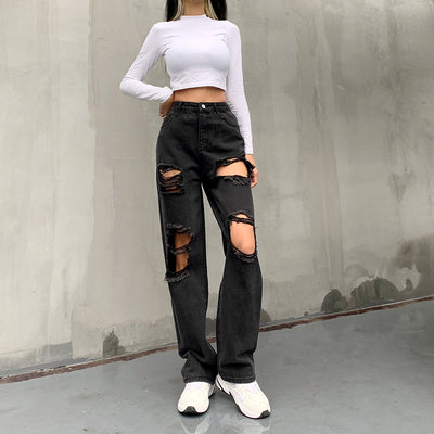 Jeans Casual Rotos con Bordes Crudos para Mujer - Estilo Trendy y Sexy - Image 13