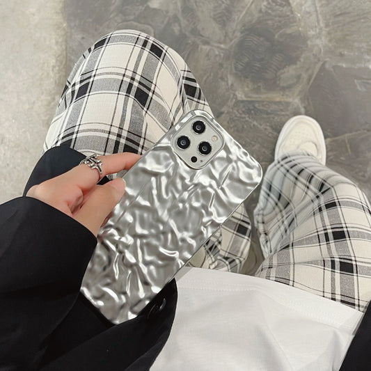 Funda para Celular de Estaño Mate con Patrón Irregular