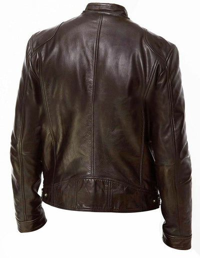 Chaqueta de Cuero PU Slim con Cuello Elevado - Image 13