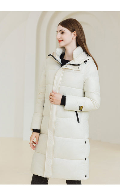 Abrigo Largo de Invierno con Capucha y Bolsillos - Chaqueta de Algodón para Mujer - Image 14
