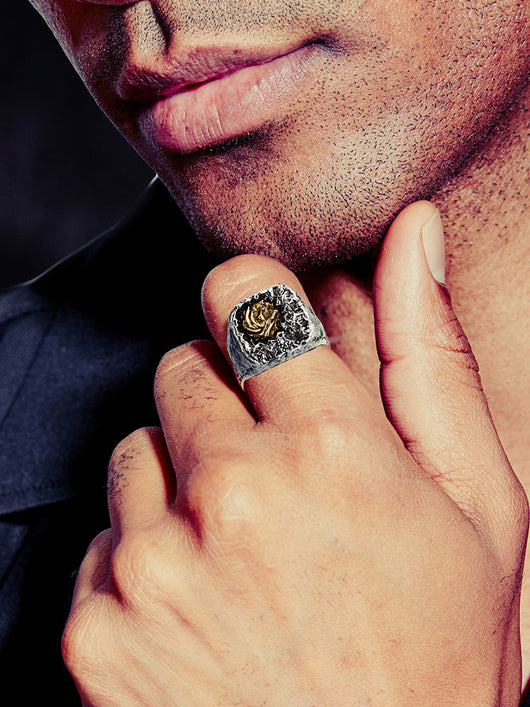 Anillo de Cabeza de Lobo en Plata y Cobre - Image 9