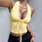 Top Halter Escotado con Encaje Elegante