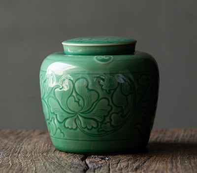 Recipiente de Té Loto Celadón Doble Sellado Antihumedad - Image 14