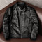 Men's Leather Jacket with Stand-Up Collar - Youthful Style