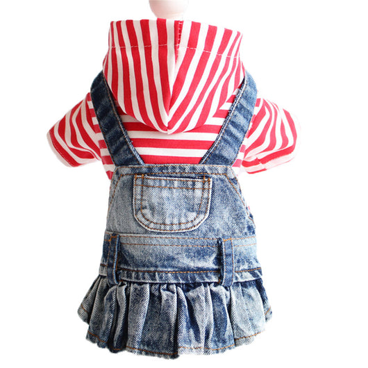 Falda Denim a Cuadros con Bordado de Cachorro Teddy para Primavera y Otoño - Image 15