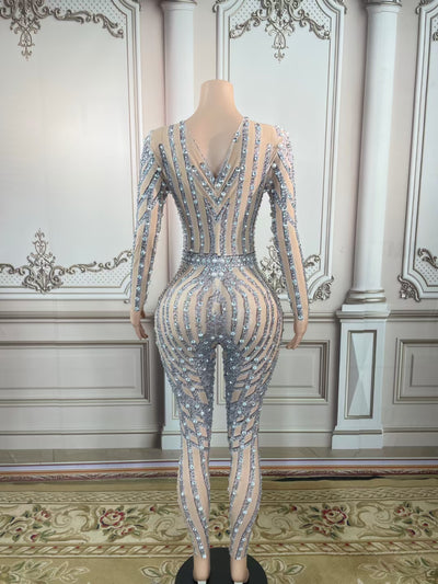 Body de Malla con Flecos y Cristales Brillantes - Image 5