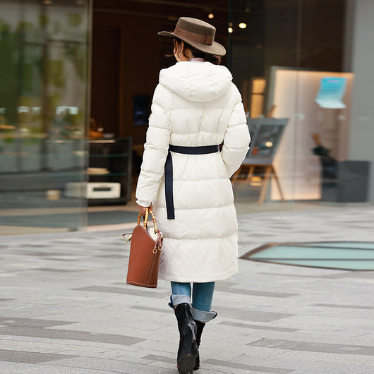 Chaqueta Acolchada con Capucha para Mujer - Largo hasta la Rodilla - Image 4