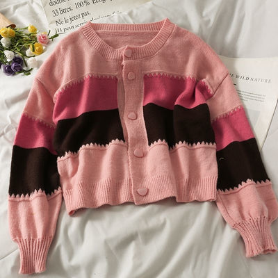 Cardigan Suelto de Cuello Redondo Liso - Suéter Versátil para Mujer - Image 12