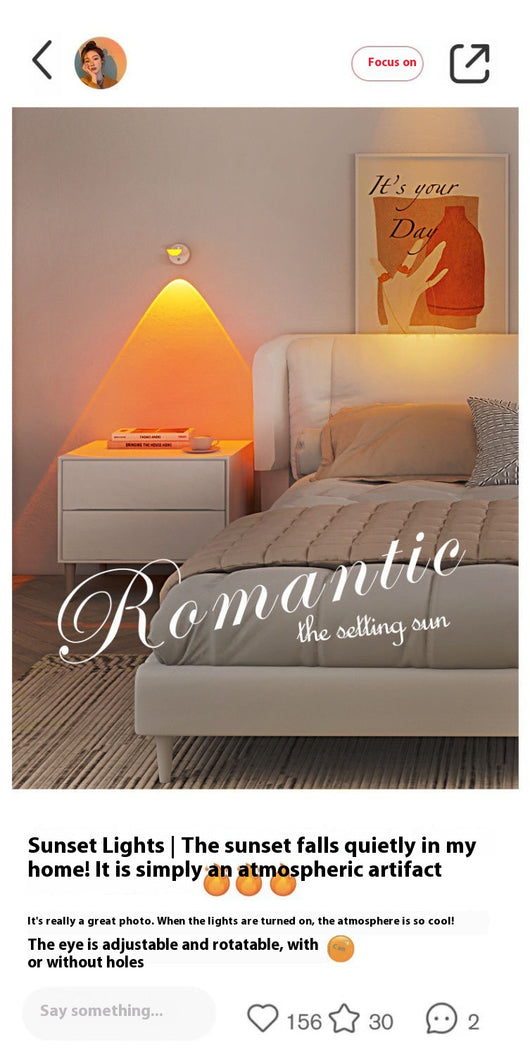 Lámpara de Pared Recargable Atardecer Rojo - Instalación sin Herramientas para Dormitorio - Image 10
