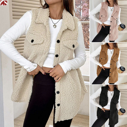 Chaleco Cardigan de Botones Abiertos en Felpa Premium - Image 2