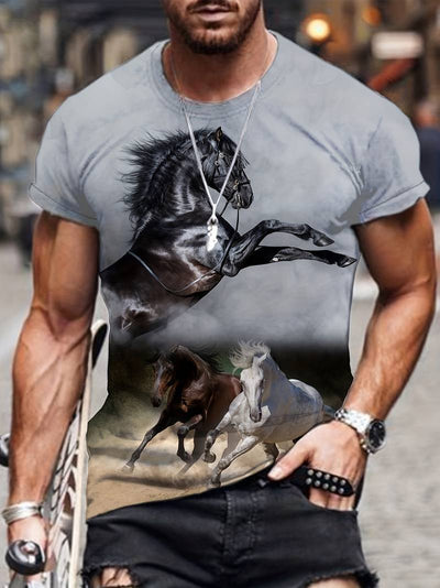 Camiseta Manga Corta con Impresión 3D para Hombre - Image 9
