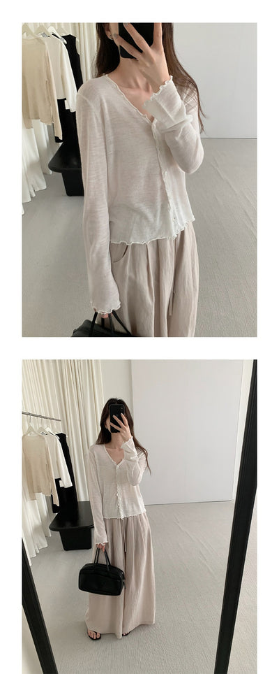 Cardigan Tejido con Encaje Efecto Hongo Arbóreo y Botones - Image 16