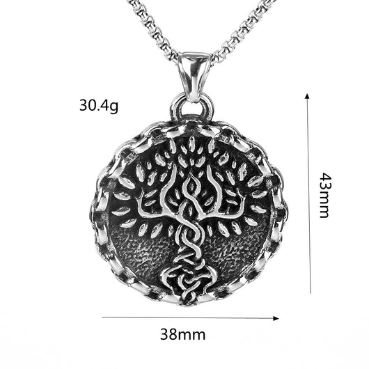 Collar Colgante Vikingo Árbol de la Vida en Acero Titanio para Hombre - Image 10