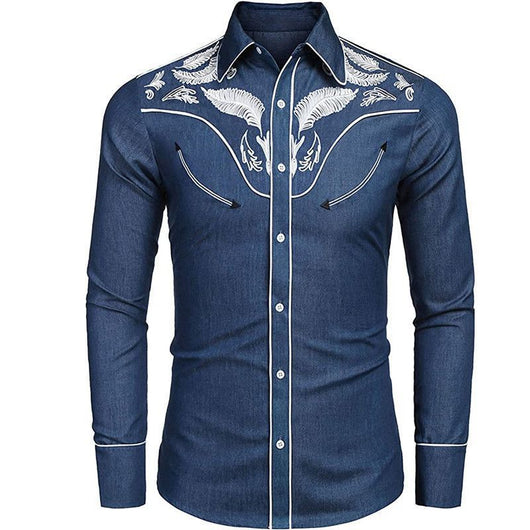 Camisa Suelta Estampada Estilo Western Americano - Image 27