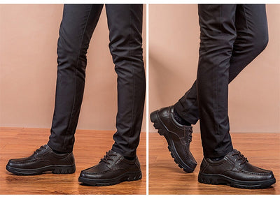 Botas de Trabajo Casual de Cuero Genuino - Zapatos Bajos con Cordones - Image 12