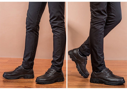 Botas de Trabajo Casual de Cuero Genuino - Zapatos Bajos con Cordones - Image 12
