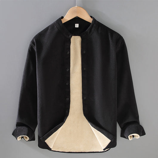 Chaqueta de Corduroy Grueso Forrada en Franela con Cuello Alto - Image 6