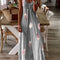 Vestido Suelto Escotado sin Mangas con Estampado de Plumas
