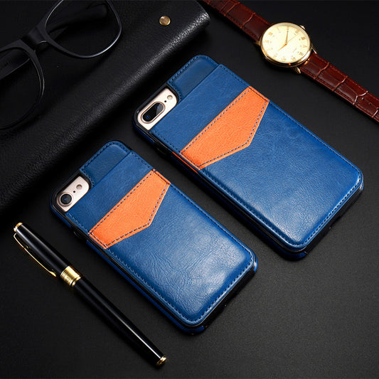 Funda Cartera de Cuero Retro Compatible con iPhone 8, 7, 6S, 6 Plus con Ranuras para Tarjetas